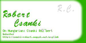 robert csanki business card